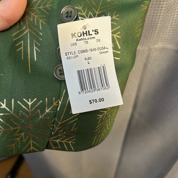 NWT Green and Gold Men's Blazer - Picture 3 of 5